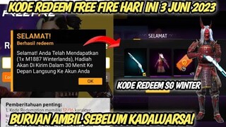 KODE REDEEM FF TERBARU 3 JUNI 2023 HARI INI - KODE REDEEM FF HARI INI