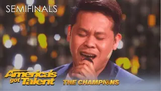 Marcelito Pomoy: Philippines Champion Solo Duet Singer BLOWS THE ROOF OFF | Semifinals AGT Champions