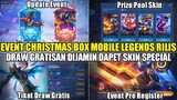 EVENT CHRISTMAS BOX MOBILE LEGENDS RILIS!! UPDATE PRIZEPOOL DAN TIKET DRAW GRATIS SKIN SPECIAL