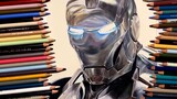 [Colored lead hand-painted] [Marvel] Take you to draw a head in 5 minutes. Iron Man mark2