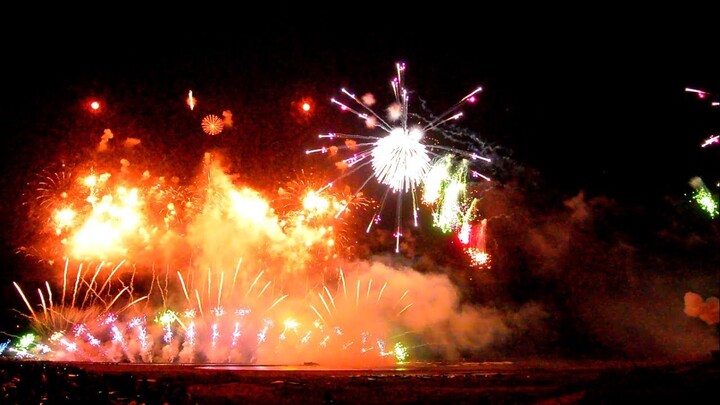 柏崎 花火 2017 柏崎市民一同 フルワイドスタ－マイン Gion Kashiwazaki Fireworks 2017 Japan Niigata Pref．
