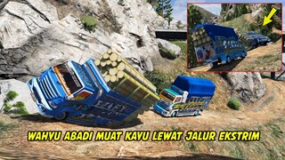 WAHYU ABADI KONVOI MUAT KAYU FULL GAYOR, LEWAT JALUR EKSTRIM