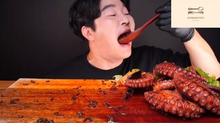 Mukbang mì tương đen và râu bạch tuộc phần 4 #anngon