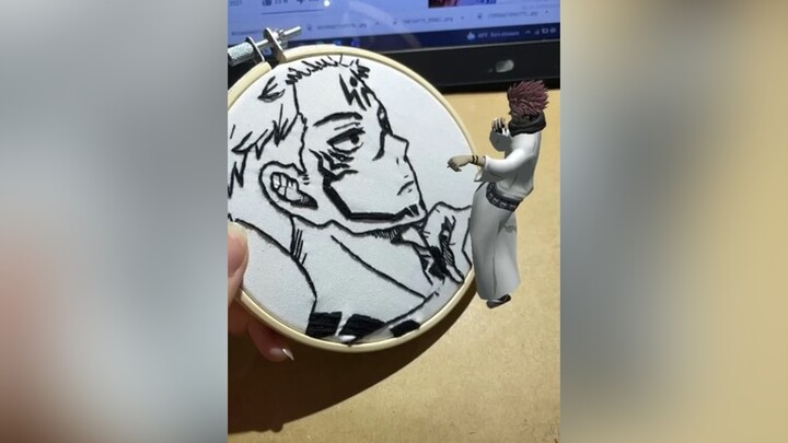 sukuna sukunaryomen jjk jujutsukaisen anime embroidery animeart