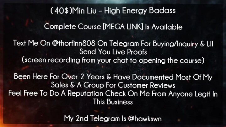 (40$)Min Liu Course High Energy Badass download