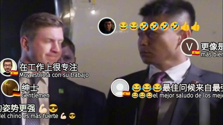 外国人看中俄安保人员眼神互动亮了 🗿 🗿 评论翻译  彩色弹幕化