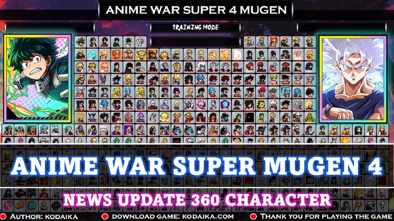 DOWNLOAD ] Super Anime War 4 Mugen - NEW 360 CHARACTER ( (PC & Android) -  Bilibili