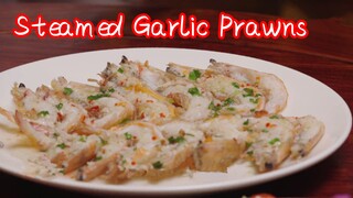 Steamed Garlic Prawns 