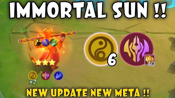 NEW UPDATE IMMORTAL SUN 40 STACKS !! NEW META COMBO !! MAGIC CHESS MOBILE LEGENDS