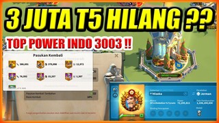 HILANG 3 JUTA T5 TROOPS ?? KABAR AKUN HISOKA TOP POWER INDO 3003 !!