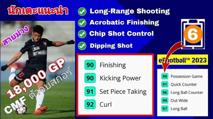 #นักเตะแนะนำ | CMF ตัวจบสกอร์|kicking power90|Finising90|#efootball2023mobile