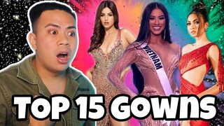 ATEBANG REACTION | TOP 15 MISS UNIVERSE 2021  BEST IN EVENING GOWN PRELIMINARY COMPETITION