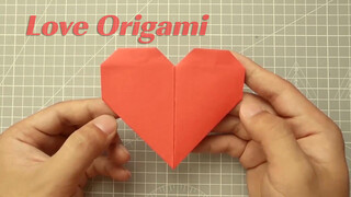 [DIY]Folding a heart shape with a piece of red paper