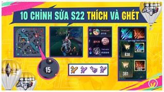 10 Chỉnh Sửa Thích và Cực Ghét tại mùa 22, khi Trải Nghiệm Game test 1 tuần | phiên bản lễ hội 5v5