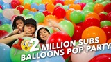 2 MILLION BALLOONS SUBS POP PARTY | Ranz and Niana