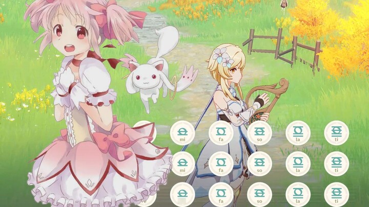 Puella Magi Madoka Magica op "ｺﾈｸﾄ" Genshin Impact performance (with score)