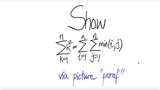 picture "proof":Show Σk^2 = ΣΣmin(i,j) where i,j,k=1 to n