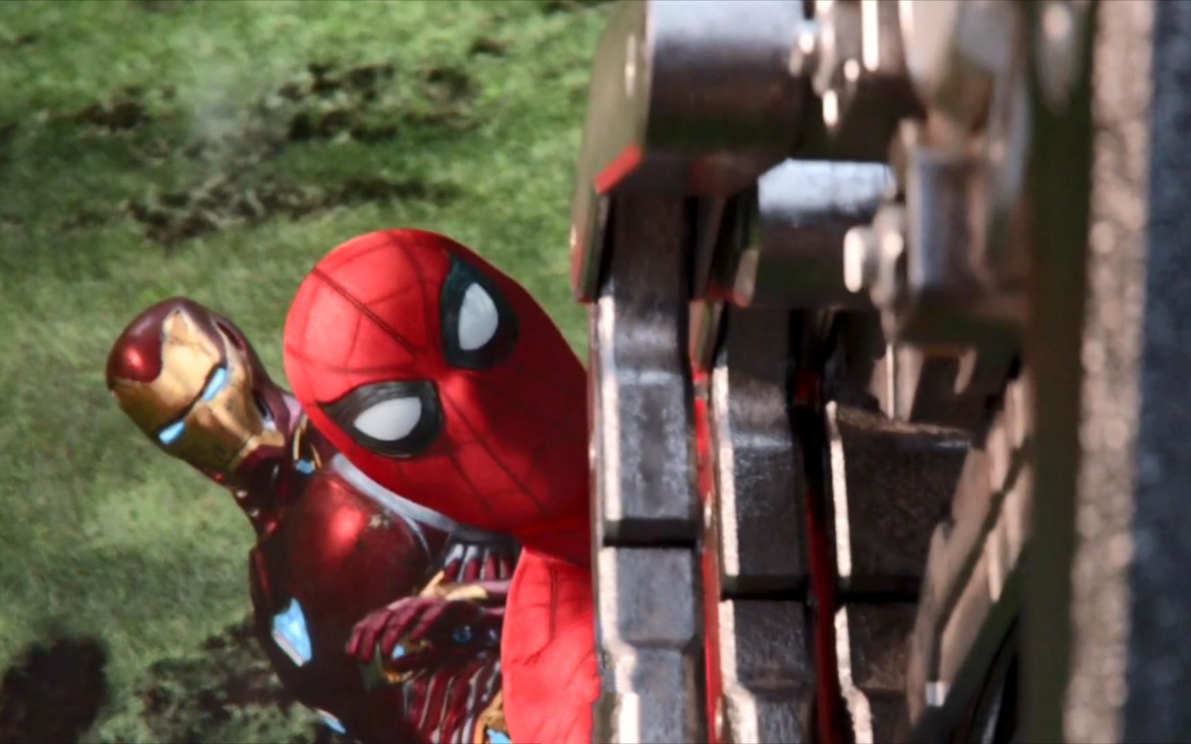 iron man saves spider man