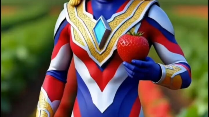 Ultraman memberimu blueberry untuk dimakan.