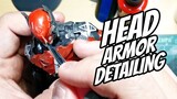Head Armor detailing: Mcfarlane Toys: Arkham Knight (Red Hood colorway) Custom by Ralph Cifra | DC