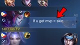 IF YOU GET MVP YOU WILL WIN AN EPIC SKIN PT 1 | MLBB