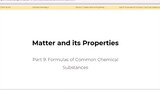 Matter and its Properties : Formulas of Common Chemical Substances