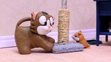 キュートで面白い猫vsハムスター 🐹😿 cute hamster vs cat stop motion