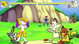 AN Mugen Request #1925: Renamon & Gatomon VS Meowth & Pikachu