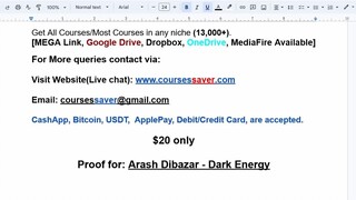 Arash Dibazar - Dark Energy