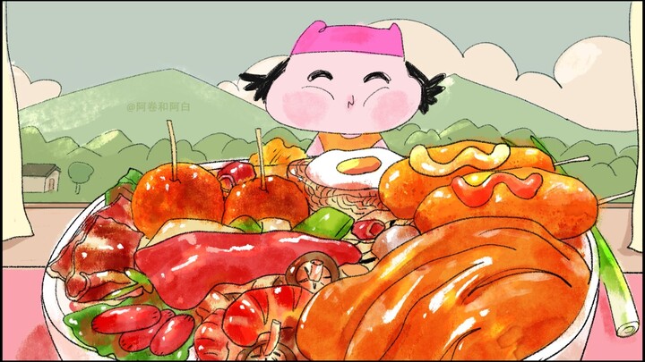 【Food Animation】7 Braised Pork Knuckle & Spicy Hot Pot Noodles & Cheese Hot Dog Sticks