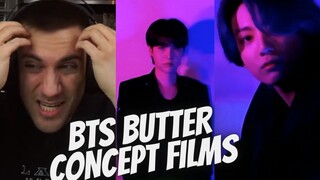 🤔🤨 IM SO CONFUSED! BTS BUTTER CONCEPT FILMS RM, JUNGKOOK, SUGA, JIN - REACTION