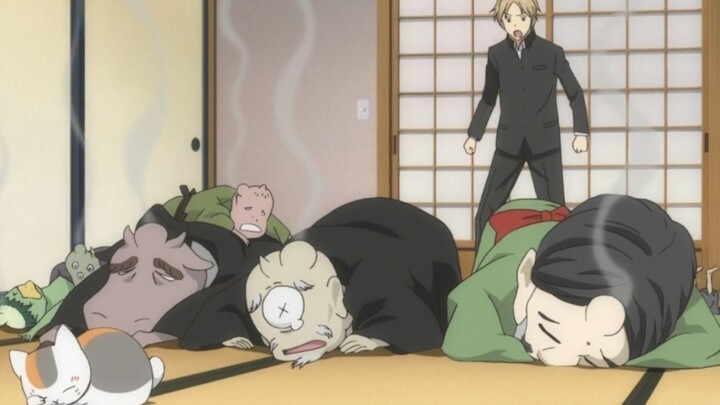 [ Natsume's Book of Friends ] How did Natsume manage to snap six or seven monster heads at once?