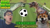 Reaksi BeaconCream & Obit Bermain Sepak Bola Dinosaurus, SERU ABIS!!! | Beast Battle Simulator