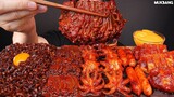 ASMR MUKBANG | Spicy Mushrooms Octopus Sausage Dumpling & Black Bean Noodles EATING 불닭 팽이버섯 진짜장 먹방