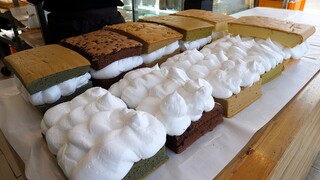 생크림 대왕 카스테라! 좋은재료로 유명한 곳 / whipped cream giant castella - korean street food