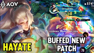 AOV : HAYATE GAMEPLAY | BUFFED NEW PATCH - ARENA OF VALOR LIÊNQUÂNMOBILE ROV COT