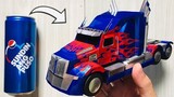Homemade Transformers Optimus Prime Truck using Soda Can