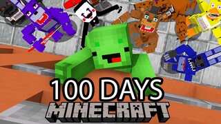 I Survived 100 Days On a Fnaf Apocalypse - Minecraft (Maizen Mizen Mazien) jj and mikey