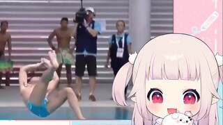 Absolutely no laughing challenge! Japanese Lolita VS Philippine diving team! Can they succeed?