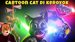 Cartoon Cat Dikeroyok Sirenhead dan Huggy Wuggy