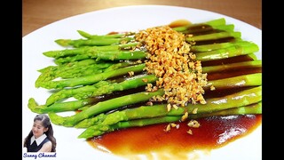 หน่อไม้ฝรั่งผัดน้ำมันหอย : Asparagus with Oyster Sauce l Sunny Thai Food