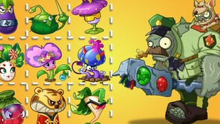 PvZ 2 Chinese Version - Use 3 plant foods per plant at level 1 to fight against parkour giant zombie