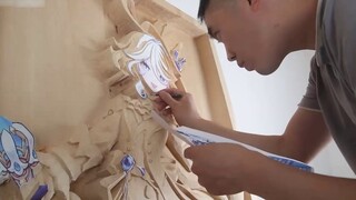 It took 50 days to make a life-size wood sculpture of Funina!