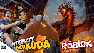 PAHLAWAN NYEMOT NAIK KUDA MELAWAN NAGA API!!! Roblox Castle Fortress [SUB INDO] ~Nyemot Gaya Baru!!