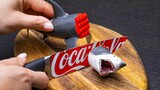 Stop Motion Animation | Shark Stuffing Snacks | Lego "horror" food, more than addictive YouTube anim