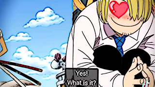 sanji is imaging his and nami's child 🥺