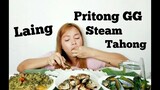 FILIPINO FOOD/LAING,PRITONG GG AT STEAM TAHONG