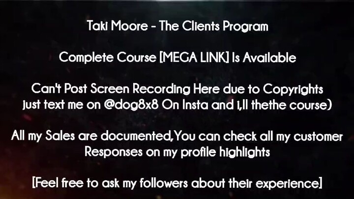 Taki Moore Course The Clients Program download