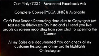 Curt Maly CXL  Course Advanced Facebook Ads Course download