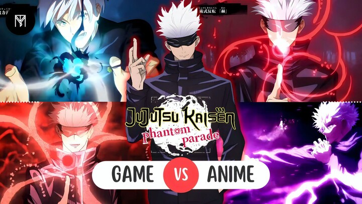 Perbandingan Animasi Teknik Kutukan Gojo Satoru Di Game dan Animenya | Jujutsu Kaisen Phantom Parade